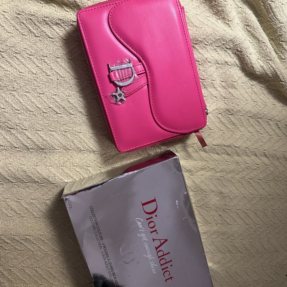 Dior Fuchsia Wallet with Silver Charm